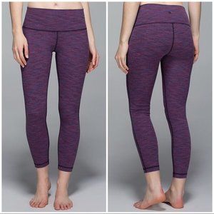 Lululemon Wunder Under Crop II roll down 6 purple